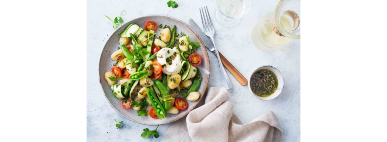 Spring vegetable gnocchi